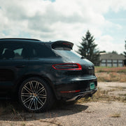 Rennline Carbon Fiber Upkick Spoiler for Macan: Premium hand-laid carbon fiber for a sporty OEM+ look. Easy, reversible install. Shop now at PMB Performance.