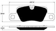 Porterfield Front/Rear Brake Pad Set for Porsche Panamera with Iron Rotors (2012)
