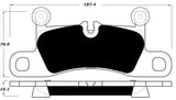 Porterfield Front/Rear Brake Pad Set for Porsche Cayenne with 360mm front rotor (2014)