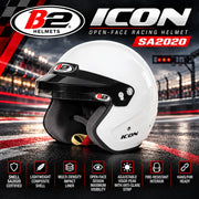 Icon B2 Open-Face Auto Racing Helmet for Snell SA2020