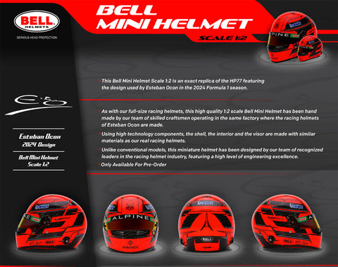 bell f1 racing helmet MINI HELMET 1/2 - CASQUE Esteban Ocon
