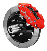 Wilwood front red Superlite 6R caliper beside a 14.00-inch slotted rotor, angled assembly for CPP Chevrolet large-rotor setup