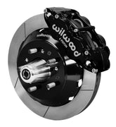 Wilwood front black Superlite 6R caliper beside a 14.00-inch slotted rotor, angled assembly for CPP Chevrolet large-rotor setup