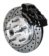 Wilwood Black Dynalite Front Brake Kit, AMC SRP Rotors, angled black caliper and drilled/slotted rotor assembly