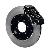 Wilwood Shelby CSX6000 Front Brakes with 12.19-Inch Rotors, angled black caliper and plain rotor assembly