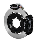 Wilwood Shelby CSX6000 Rear Brakes with MC4 Parking Calipers, angled black caliper and plain rotor assembly