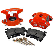 Wilwood Front Red D154 Brakes, 1.04-Inch Rotor Width, paired red calipers, pads and slide pins, wider product view