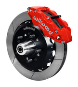 Wilwood front Forged Narrow Superlite 6R kit for Chevrolet Bel Air/Nomad/One-Fifty Series/Sedan Delivery/Two-Ten Series/Del Ray: red caliper and 12.88-inch slotted rotor in assembled view