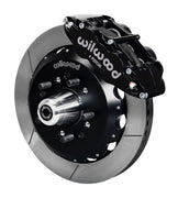Wilwood front Forged Narrow Superlite 6R kit for Chevrolet Bel Air/Nomad/One-Fifty Series/Sedan Delivery/Two-Ten Series/Del Ray: black caliper and 12.88-inch slotted rotor in assembled view
