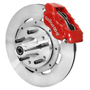Wilwood front Forged Dynalite Internal kit for Chevrolet drum spindle: red caliper and 12.19-inch plain-face rotor in assembled view
