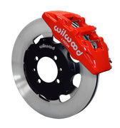Wilwood front Dynapro 6 kit for Fiat 500: red caliper and 12.19-inch plain-face rotor in assembled view