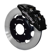 Wilwood front Dynapro 6 kit for Fiat 500: black caliper and 12.19-inch plain-face rotor in assembled view