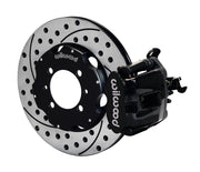 Wilwood black rear Combination Parking Brake brake assembly for 500, 11.00-inch drilled/slotted rotor and caliper view