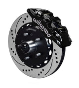 Wilwood black front AERO6 brake assembly for F-150/Navigator/Blackwood/F-150 Heritage, 14.25-inch drilled/slotted rotor and caliper view