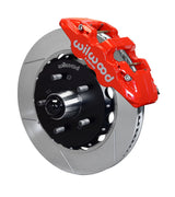 Wilwood red front AERO6 brake assembly for F-150/Navigator/Blackwood/F-150 Heritage, 14.25-inch slotted rotor and caliper view
