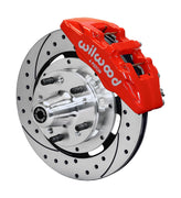 Wilwood red front Dynapro 6 brake assembly for GMC/Buick/Chevrolet/Oldsmobile/Pontiac/Isuzu, 12.19-inch drilled/slotted rotor and caliper view