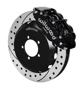 Wilwood black front Superlite 6R brake assembly for FR-S/BRZ/86/GR86, 12.88-inch drilled/slotted rotor and caliper view
