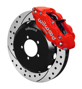Wilwood red front Superlite 6R brake assembly for FR-S/BRZ/86/GR86, 12.88-inch drilled/slotted rotor and caliper view