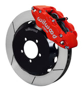 Wilwood red front Superlite 6R brake assembly for Subaru, 13.06-inch slotted rotor and caliper view