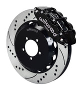 Wilwood black front Superlite 6R brake assembly for Subaru, 14.00-inch drilled/slotted rotor and caliper view