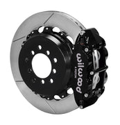 Wilwood black rear Superlite 4R brake assembly for Impreza, 12.88-inch slotted rotor and caliper view