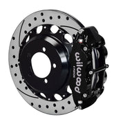 Wilwood black rear Superlite 4R brake assembly for Impreza/Forester/9-2X, 12.88-inch drilled/slotted rotor and caliper view