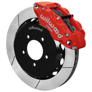 Wilwood red front Superlite 6R brake assembly for MX-5 Miata, 12.88-inch slotted rotor and caliper view