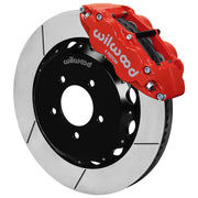 Wilwood red front Superlite 6R brake assembly for MX-5 Miata, 14.00-inch slotted rotor and caliper view
