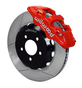 Wilwood red front AERO6 brake assembly for G8, 14.25-inch slotted rotor and caliper view