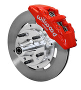Wilwood red front Dynapro 6 brake assembly for listed 1970–1974 Ford/Mercury spindle applications, 12.19-inch plain-face rotor and caliper view