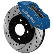 Wilwood blue front DPHA brake assembly for Integra/Civic/Fit, 10.32-inch drilled/slotted rotor and caliper view