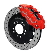 Wilwood red front Superlite 6R brake assembly for Focus, 12.88-inch drilled/slotted rotor and caliper view