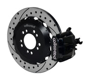 Wilwood black rear Combination Parking Brake brake assembly for Focus, 12.88-inch drilled/slotted rotor and caliper view