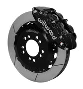 Wilwood black front Superlite 6R brake assembly for Genesis Coupe, 13.06-inch slotted rotor and caliper view