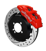 Wilwood red front Dynapro 6 brake assembly for Cooper, 12.88-inch drilled/slotted rotor and caliper view