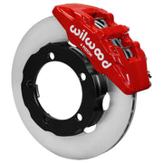 Wilwood Bronco front single-side assembly with a red Dynapro 6 caliper beside the plain-face rotor