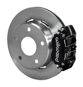 Wilwood Big Ford Bronco rear parking-brake single-side assembly with a black Dynapro Lug Mount caliper beside the plain-face rotor