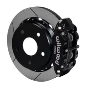 Wilwood Big Ford Bronco 2.36-inch-offset rear parking-brake single-side assembly showing a black Superlite 4R caliper beside a 14-inch slotted rotor ring