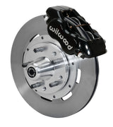 Wilwood AMC Kelsey-Hayes spindle front single-side assembly with a black Forged Dynalite Internal caliper beside the plain-face rotor and protruding wheel studs