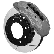 Wilwood gray TX6R caliper over an assembled 15.00-inch slotted rotor and separate mounting hat
