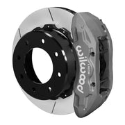 Wilwood gray TX6R caliper over an assembled 15.50-inch slotted rotor and separate mounting hat