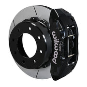 Wilwood black TX6R caliper over an assembled 15.50-inch slotted rotor and separate mounting hat