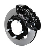 Wilwood black D8-4 caliper over an assembled 12.19-inch plain-face rotor and separate mounting hat