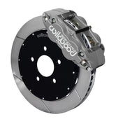 Wilwood gray Superlite 4R/ST caliper over an assembled 12.88-inch slotted rotor and separate mounting hat
