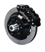 Wilwood 5x5 ProSpindle 12.88-inch front assembly with a black Superlite 6R caliper, 12.88-inch GT-slotted rotor and central wheel hub with studs