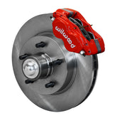 Wilwood 1957–1960 Cadillac front assembly with a red Forged Dynalite-M caliper, 11.88-inch plain-face rotor and central wheel hub with studs