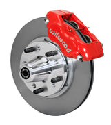 Wilwood C-body 11-inch Dynalite front assembly with a red Forged Dynalite Internal caliper, 11.00-inch plain-face rotor and central wheel hub with studs