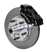 Wilwood C-body 11-inch Dynalite front assembly with a black Forged Dynalite Internal caliper, 11.00-inch plain-face rotor and central wheel hub with studs