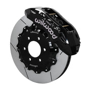 Wilwood six-lug 4WD F-150 front assembly with a black TX6R caliper beside a 15.50-inch GT-slotted rotor and its mounting hat