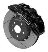 Wilwood black SX6R caliper over an assembled 14-inch slotted dynamic lug-drive disc and hat for the sixth-generation Camaro 14-inch front arrangement